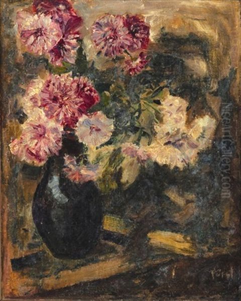 Flowers Oil Painting by Edmund Fuerst