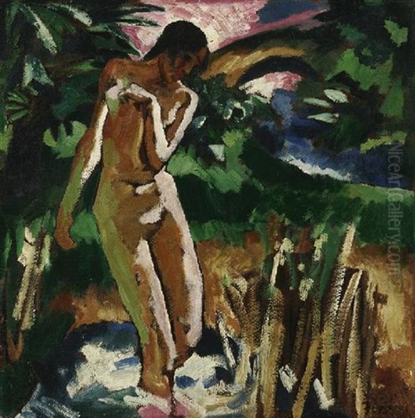 Akt Im Grunen Oil Painting by Edmund Fuerst
