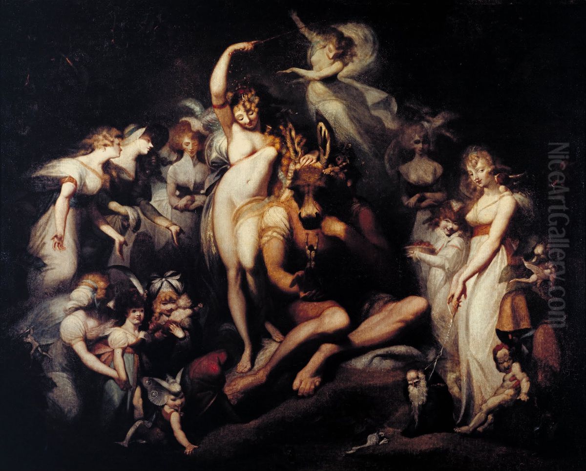 Titania And Bottom Oil Painting by Henry Fuseli