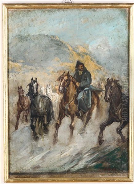 La Mandria Oil Painting by Giuseppe Gabani