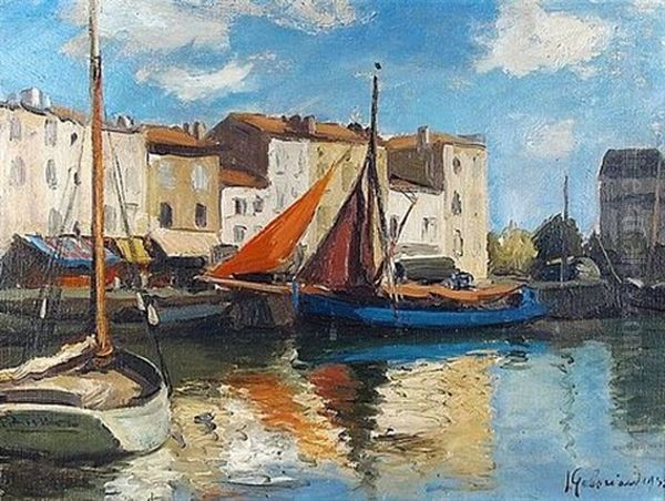 Les Quais Valins A La Rochelle Oil Painting by Josue Gaboriaud
