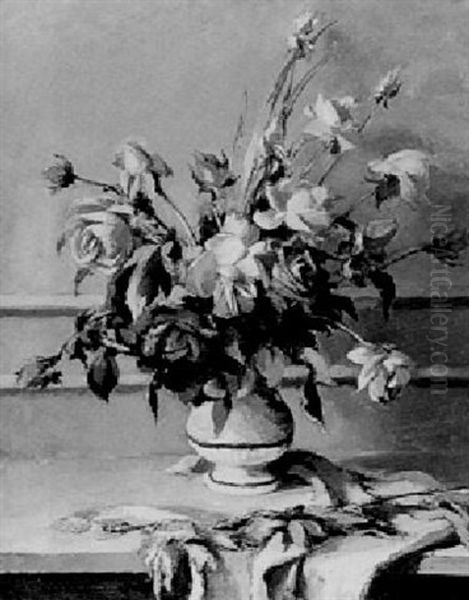 Bouquet De Roses Oil Painting by Josue Gaboriaud