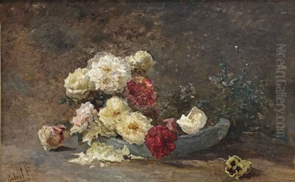 Bloemenweelde: A Bouquet Of Wild Roses Oil Painting by Paul Joseph Constantine Gabriel