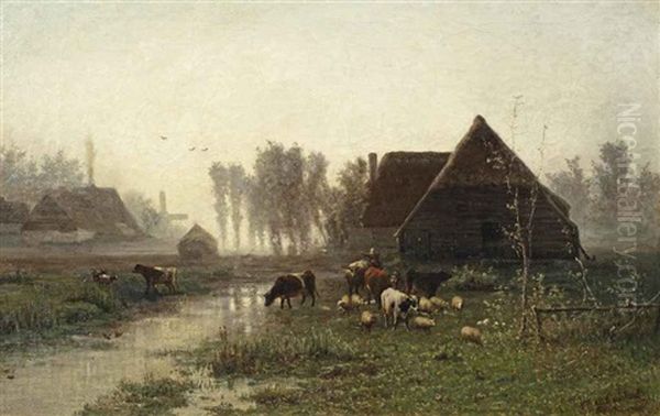 Ochtendstemming Bij Veenendaal Oil Painting by Paul Joseph Constantine Gabriel