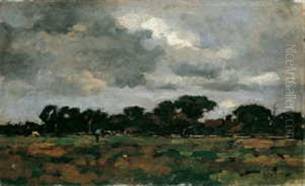 Hollandische Landschaft Oil Painting by Paul Joseph Constantine Gabriel