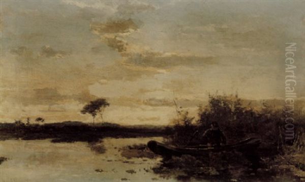 Vue De La Hollande Dans Les Polders Oil Painting by Paul Joseph Constantine Gabriel