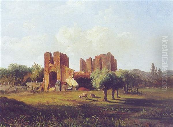 Ruine Van Brederode Oil Painting by Paul Joseph Constantine Gabriel