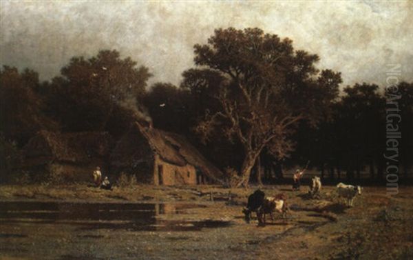 Gehoft Oil Painting by Paul Joseph Constantine Gabriel