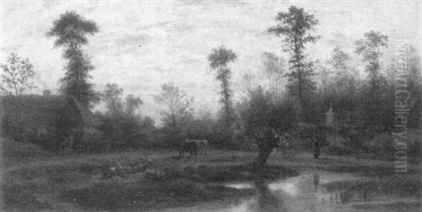 Abend Vor Einem Irischen Gutshof (?) Oil Painting by Gaspare Gabrielli