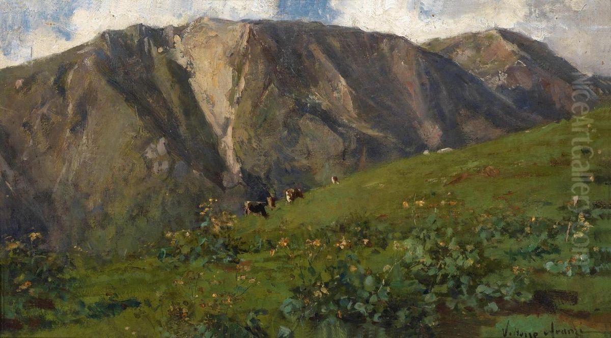 Spring In Themountains Oil Painting by Vittorio Avanzi