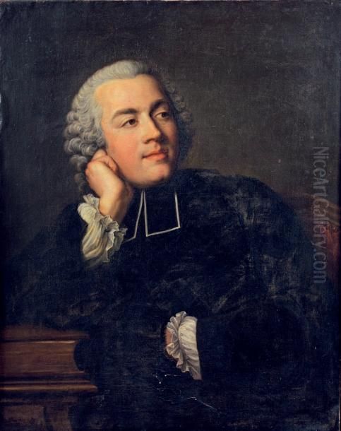 Portrait Presume De L'abbe Prevost Oil Painting by Jacques-Andre-Joseph Aved