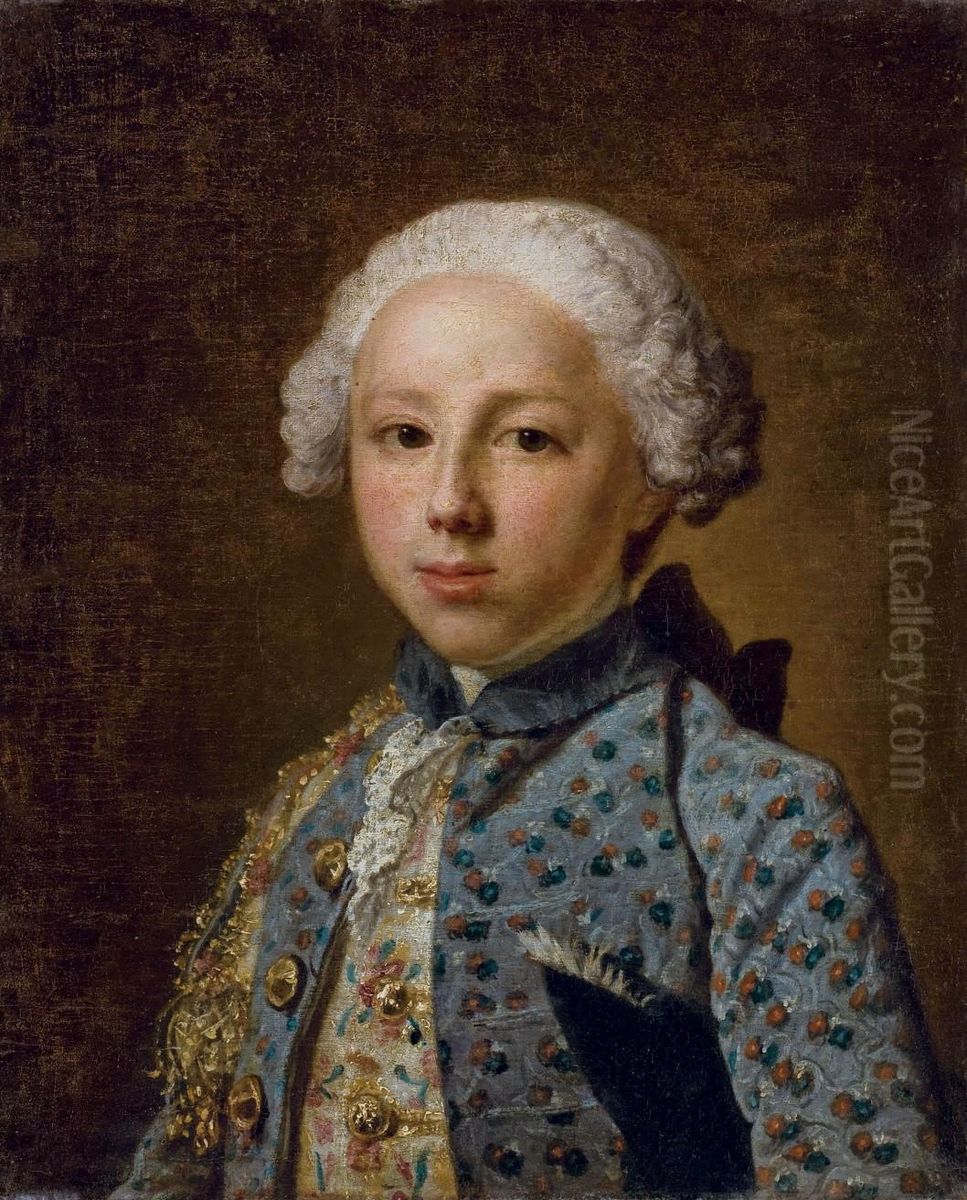 Portrait D'un Jeune Homme En Buste Oil Painting by Jacques-Andre-Joseph Aved