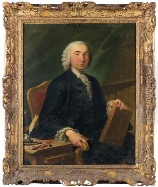 Portrait De Gentilhomme Oil Painting by Jacques-Andre-Joseph Aved