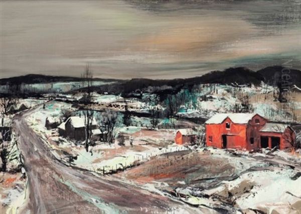 River Road Oil Painting by Carl Frederick Gaertner