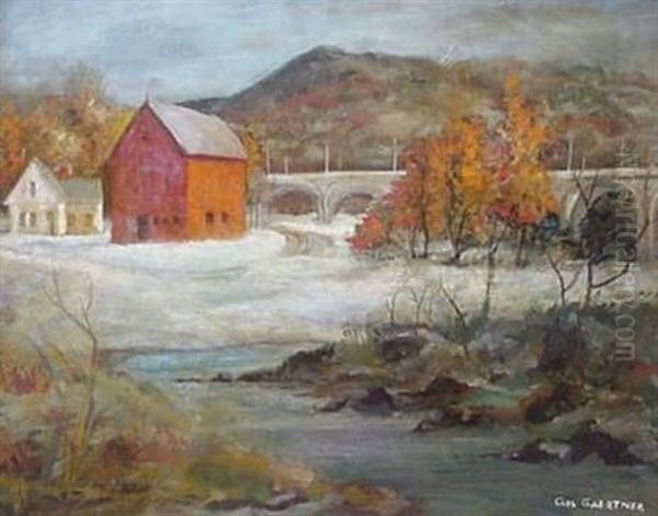 Chargin Falls Oil Painting by Carl Frederick Gaertner