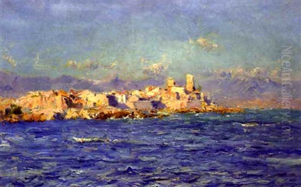 Les Remparts Du Vieil Antibes Oil Painting by Julien Gustave Gagliardini