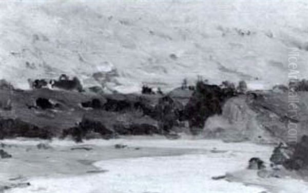 La Riviere Du Gouffre, Baie St. Paul Oil Painting by Clarence Alphonse Gagnon