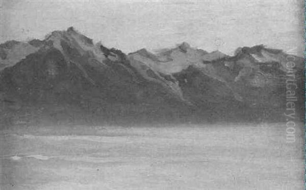 Lake Of Geneva, Switzerland, 1911 Oil Painting by Clarence Alphonse Gagnon