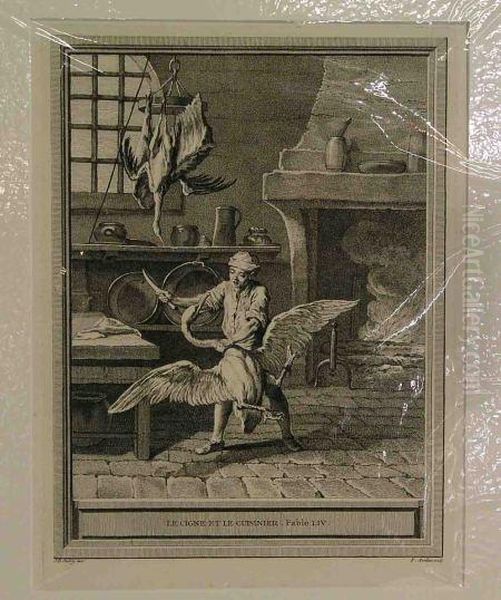 Kuche - Der Koch Beim Schlachten Von Geflugel Oil Painting by Pierre-Alexandre Aveline