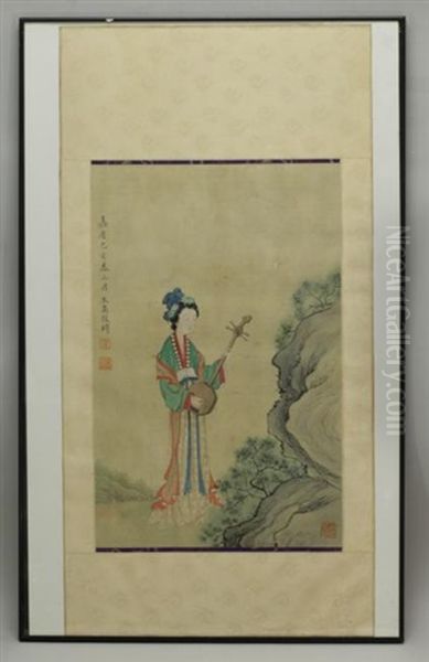 Chinese Painting On Silk Oil Painting by Gai Qi