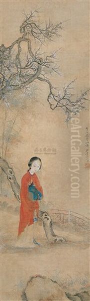 Maid Of Honour Oil Painting by Gai Qi