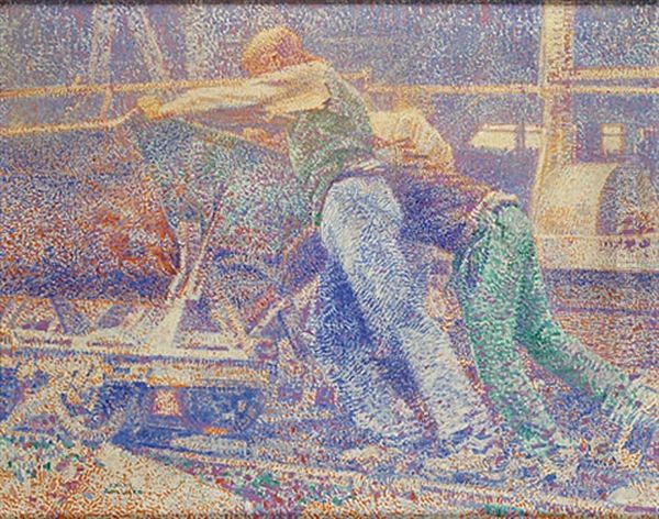 Travailleurs Oil Painting by Franz Bernard Gailliard