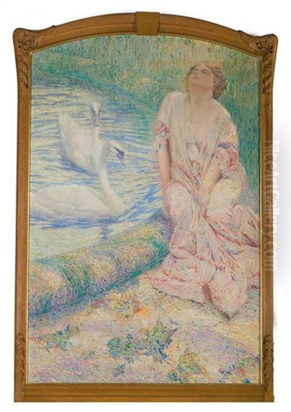 Leda Et Le Cygne Oil Painting by Franz Bernard Gailliard