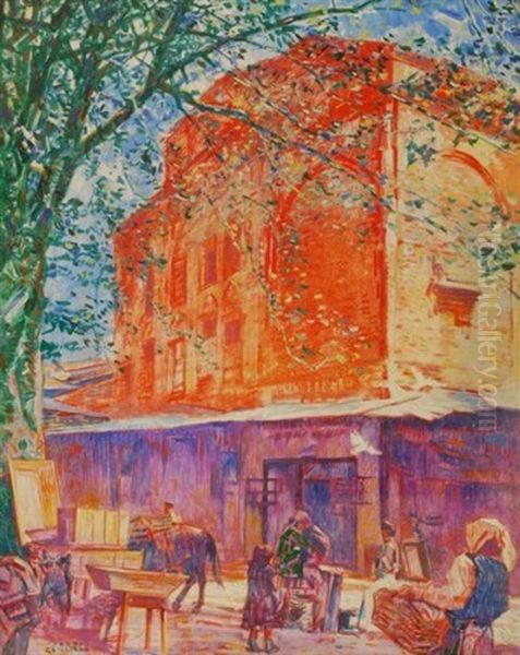 Rue A Athenes Oil Painting by Franz Bernard Gailliard