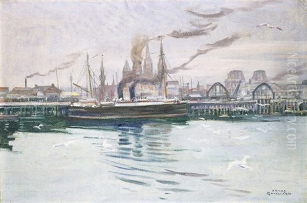 Marine - Ostende Oil Painting by Franz Bernard Gailliard