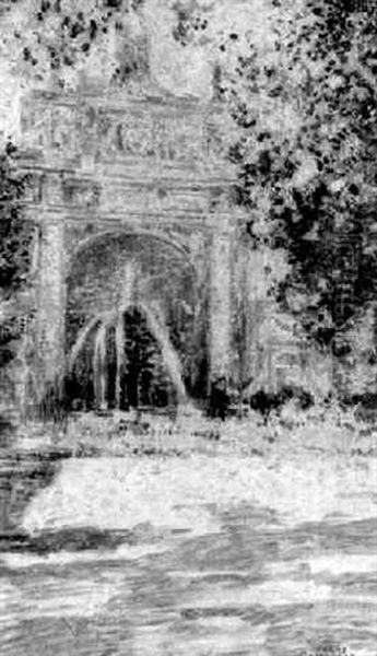 La Villa D'este A Come Oil Painting by Franz Bernard Gailliard