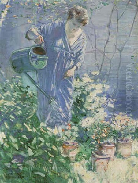 Femme De L'arrosoir Oil Painting by Franz Bernard Gailliard