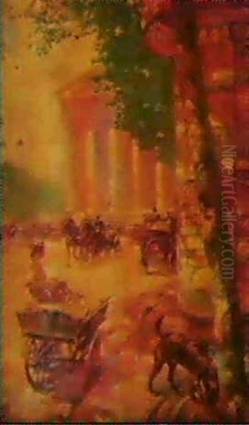 La Madeleine A Paris Oil Painting by Franz Bernard Gailliard