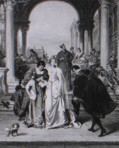 Festgelage Im Renaissancepalast Oil Painting by Jakob Emanuel Gaisser