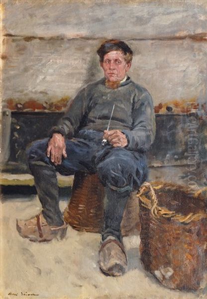 Dutch Fisherman With Pipe Oil Painting by Max Gaisser