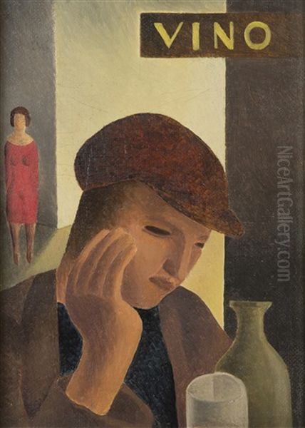 Wine Oil Painting by Mikulas Galanda