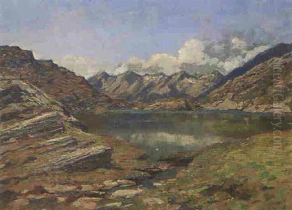 Gebirgssee Oil Painting by Gioacchino Galbusera