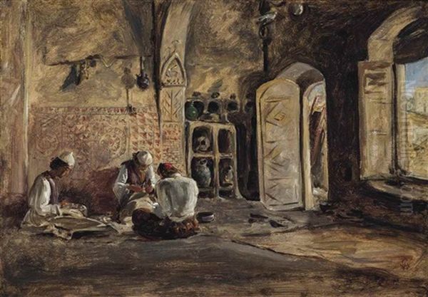 An Algerian Interior Oil Painting by William Gale