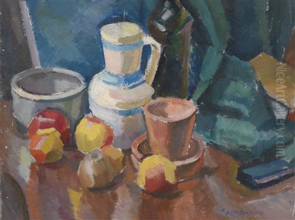 Stilleben Mit Fruchten Und Krug Oil Painting by Marie Galimberti-Provazkova