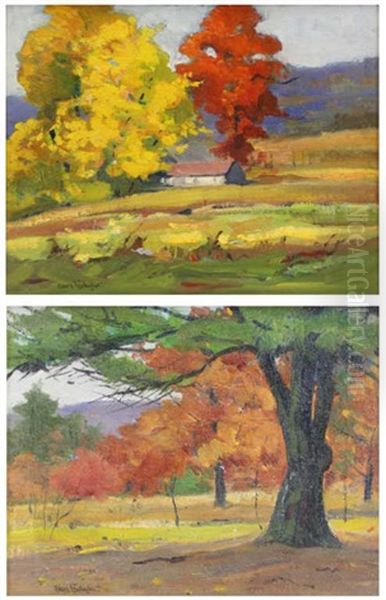 Pair Of Oil On Canvas Landscapes Oil Painting by Sears Gallagher