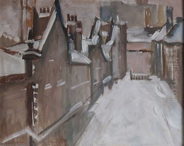 Trinity Court In Snow Oil Painting by Sears Gallagher
