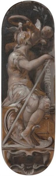 Mars Et Venus, Grisaille, Esquisse Oil Painting by Pierre-Victor Galland