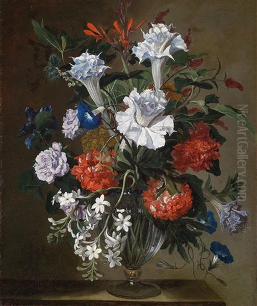 Ein Blumenstillleben Aus Nelken, Pfingstrosen Und Lilien Oil Painting by Hieronymus Galle I