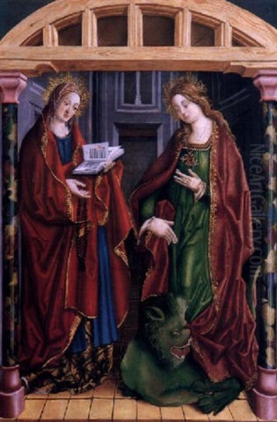 Maria Magdalena Y Santa Margarita(?) Oil Painting by Fernando Gallego