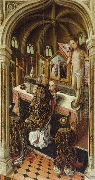 The Mass Of Saint Gregory Oil Painting by Fernando Gallego