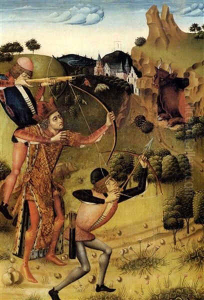 The Shooting Of The Bull On Monte Gargano. Oil Painting by Fernando Gallego