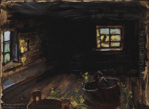 Saunan Sisakuva Oil Painting by Akseli Valdemar Gallen-Kallela