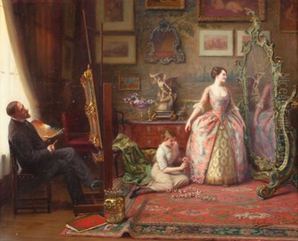 The Artist's Studio Oil Painting by Louis Galliac