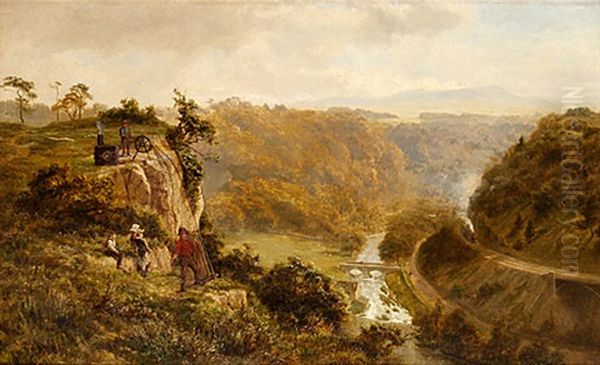 Landskap Med Lantmatare Och Rastande Figurer Oil Painting by Robert Gallon