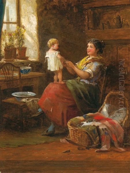 Die Junge Mutter Oil Painting by Robert Gallon