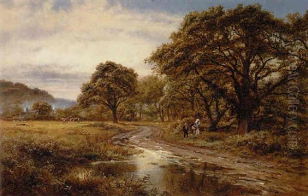 Wiesenlandschaft In Nordwales Bei Bettys-y-loch Oil Painting by Robert Gallon